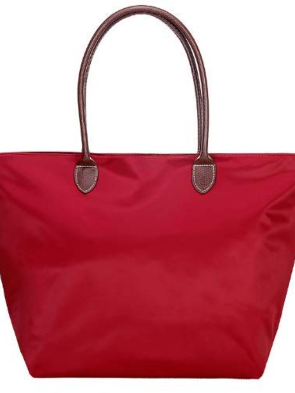 Genuine Leather & Canvas Tote Bag Top Handle Satchel 17 Inch